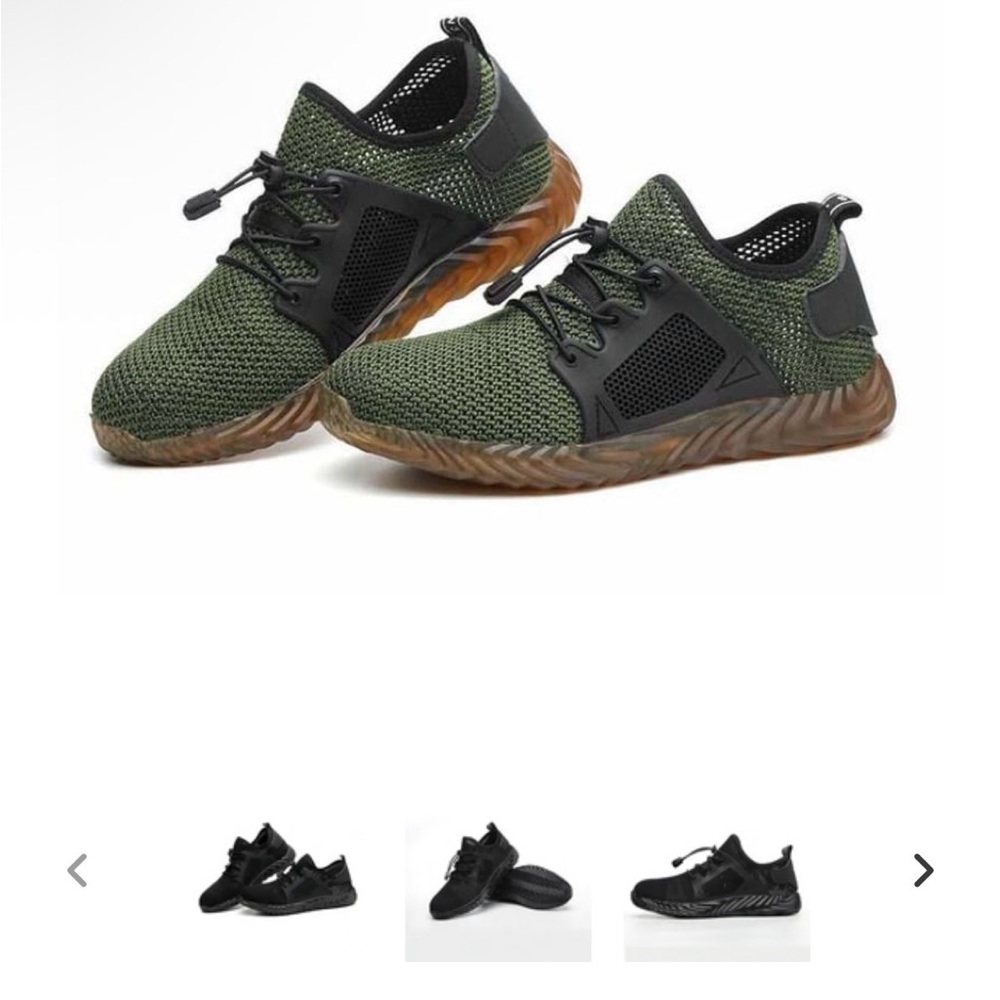 Women’s Green and Black Steel Toe Shoes